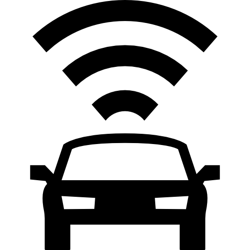 Car frontal view with signal connection